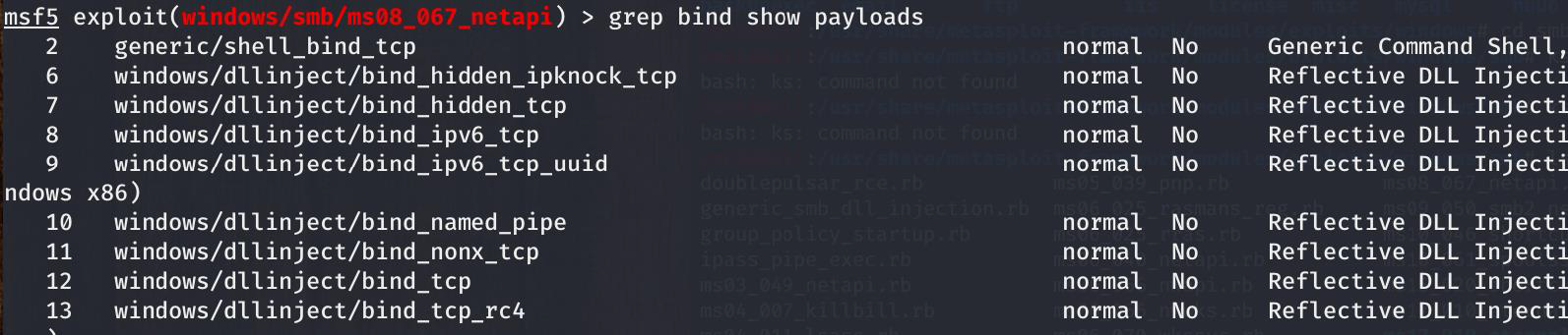 Grep for bind